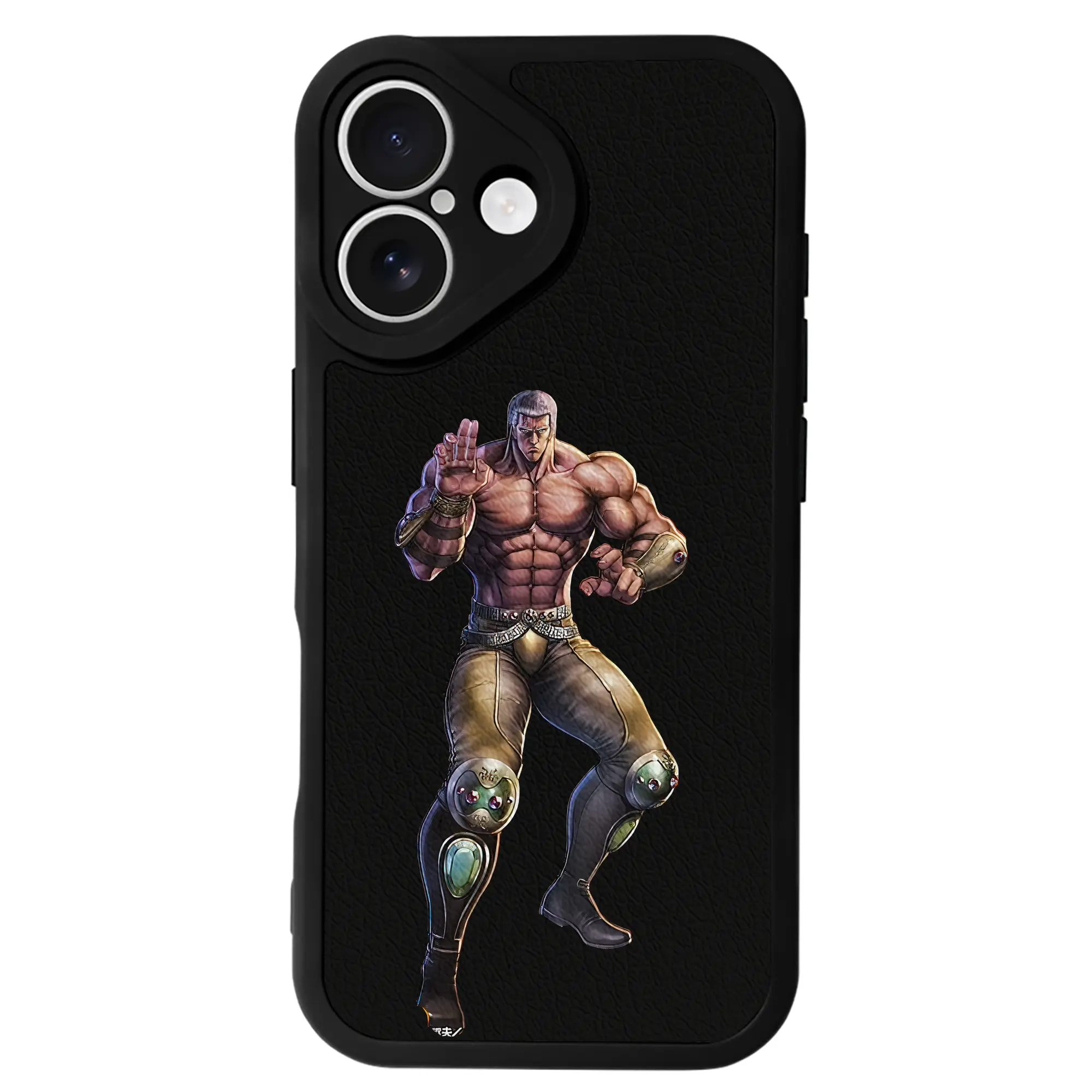 北斗の拳 グッズ,ラオウ - IPhone 16シリーズ対応 ・ シリコンスマホケース ・ レザー調 ・ 高精度フィット ・ 耐衝撃 ・ ワイヤレス充電対応 ・ 精密カット